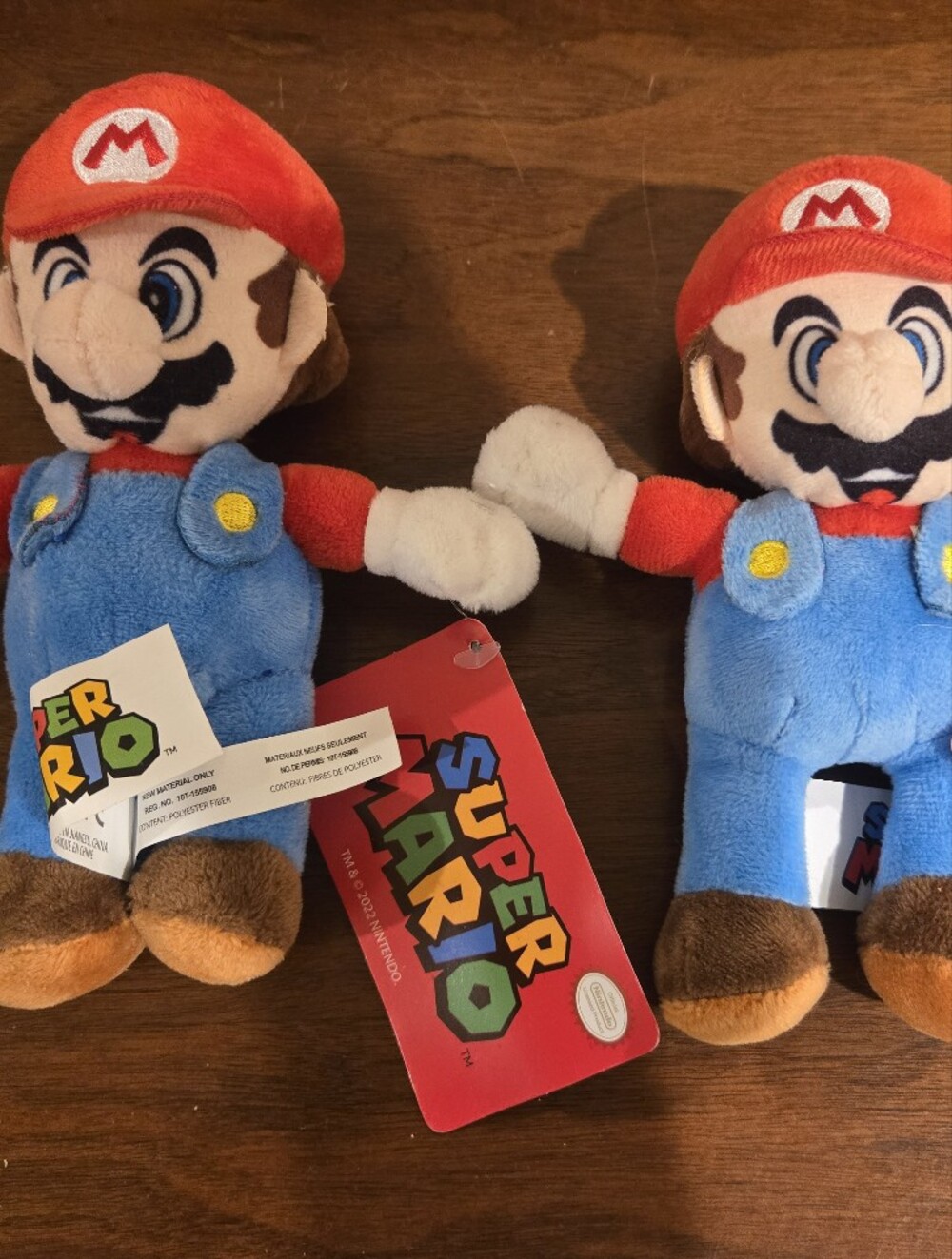 Nintendo Mario Plush Pair - Red, Blue, Brown & White